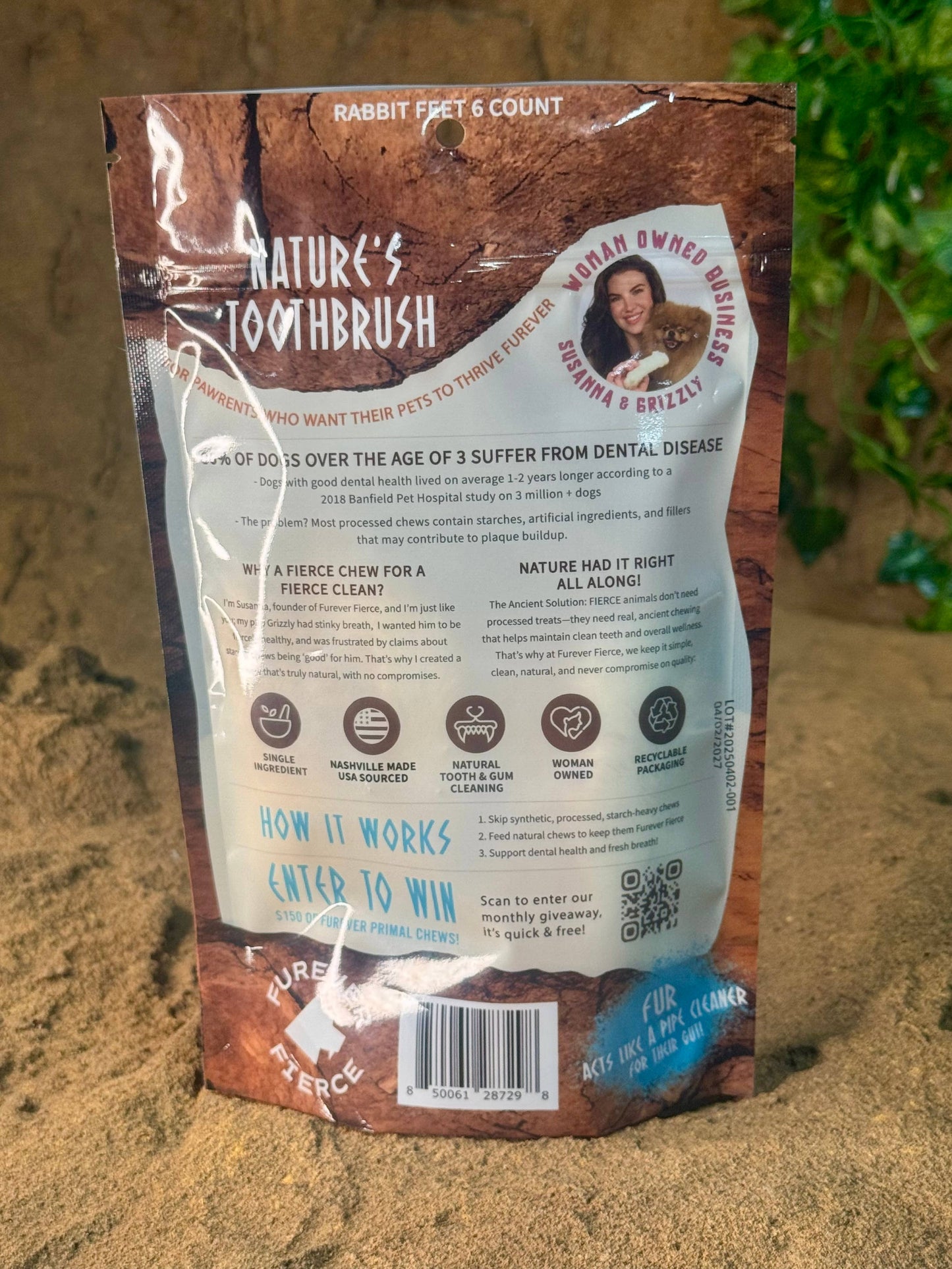 Rabbit Feet Bag of 4Dog/Cat Chew -Natural Single Ingredient