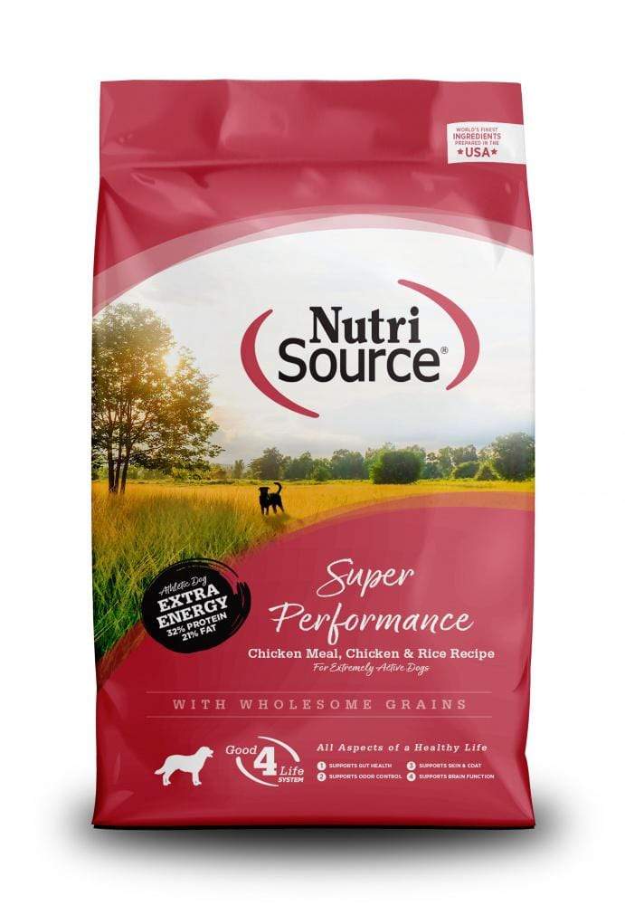NUTRISOURCE SUPER PERFORMANCE CHICKEN & RICE DOG FOOD -40lb