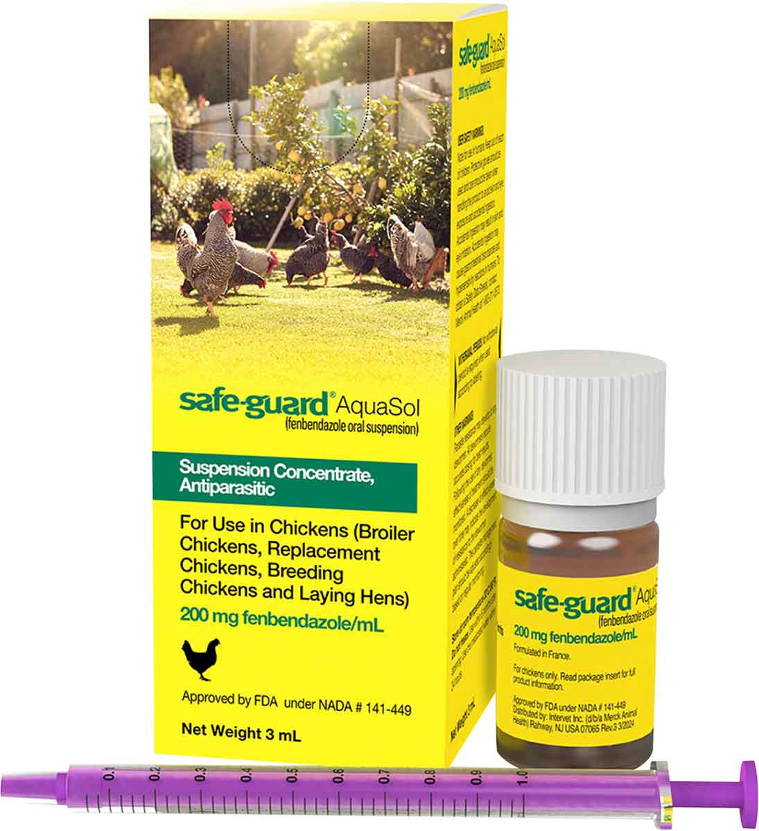 Safe-Guard (fenbendazole) AquaSol for Chickens -3ml