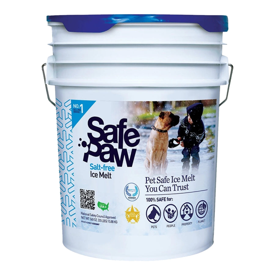 SAFE PAW DOG & CAT SALT FREE ICE MELT PAIL 35LBS