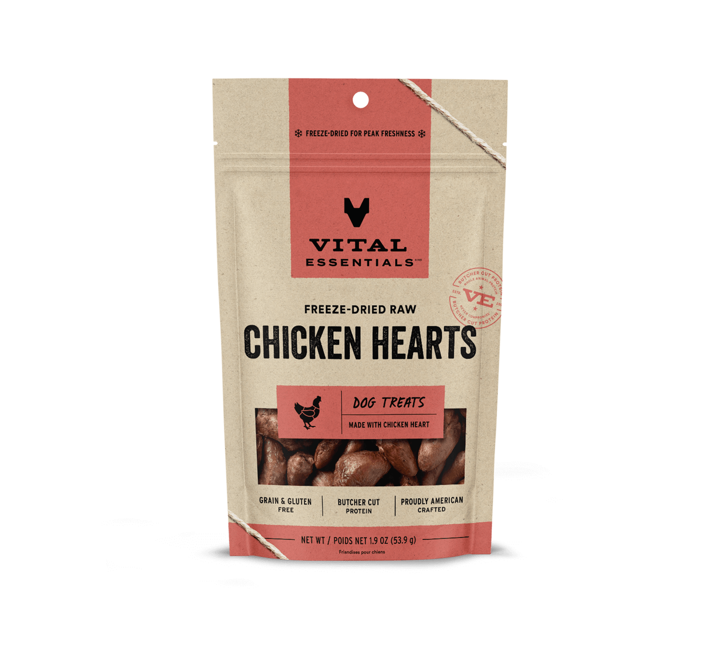Vital Essentials Chicken Hearts FD Dog Treats 1.9 oz