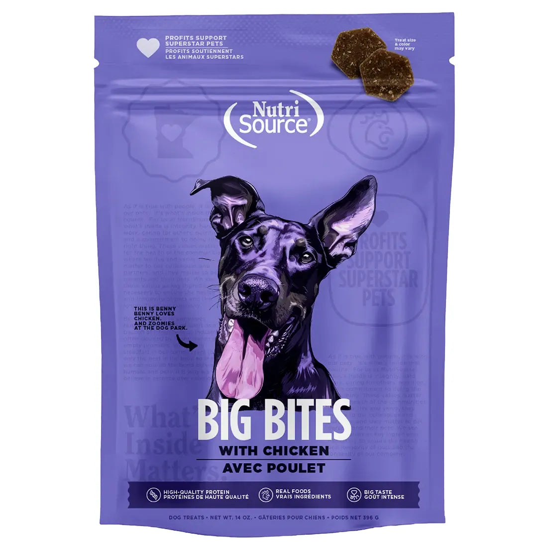 NUTRISOURCE Big Bite Chicken Dog Treat (073893800088)
