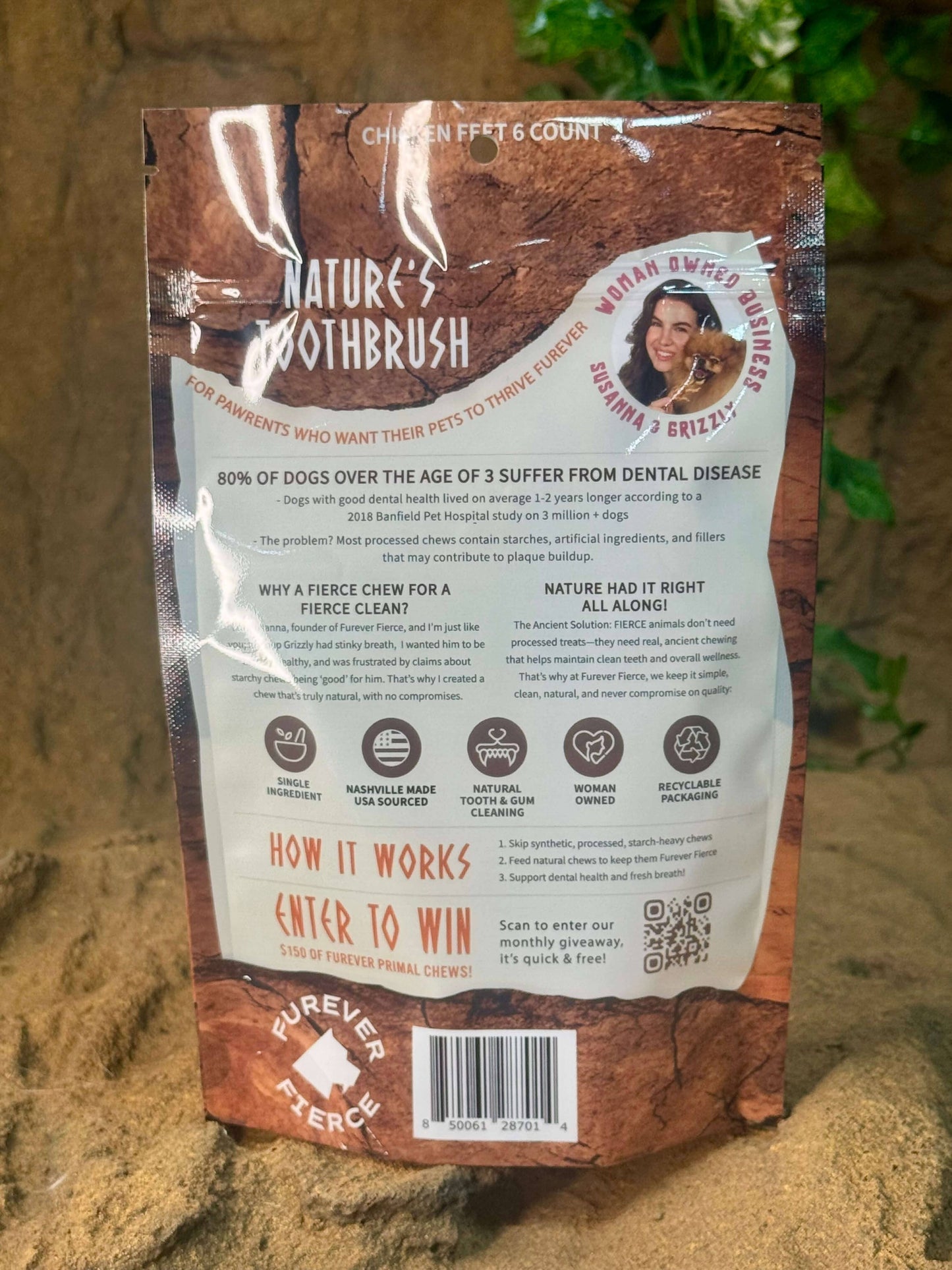 Chicken Feet Bag of 6 Dog Chews - Natural Single Ingredient