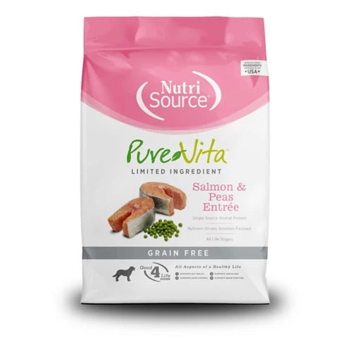 NutriSource PURE VITA GRAIN FREE SALMON & PEAS CAT FOOD -12lb