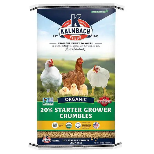 KALMBACH 20% Organic Chick and Meatbird Starter Grower Crumbles -35lb