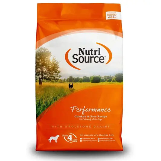NUTRISOURCE PERFORMANCE CHICKEN & RICE DOG FOOD-40lb