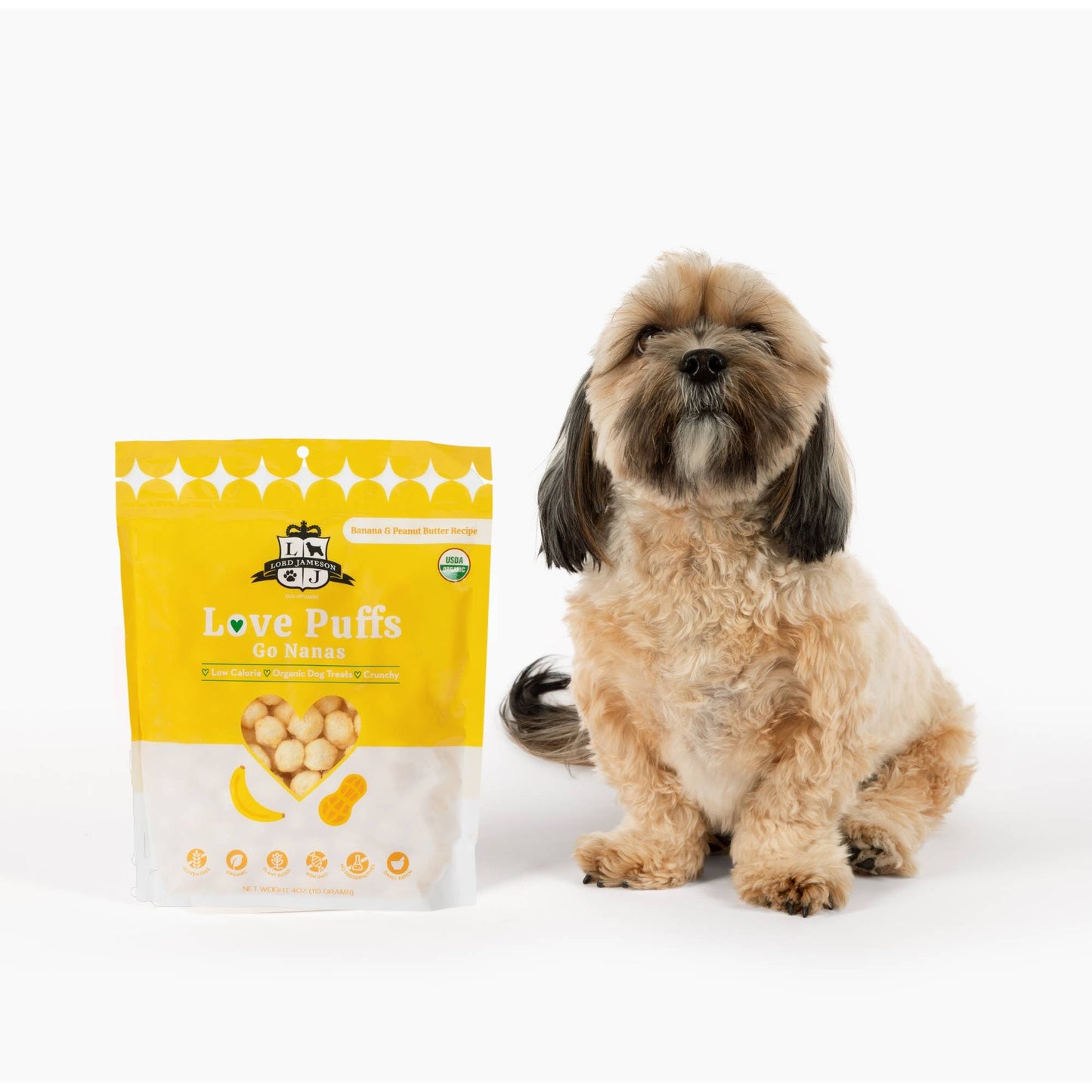 Lord Jameson Love Puffs Go Nanas Organic Crunchy Dog Treats
