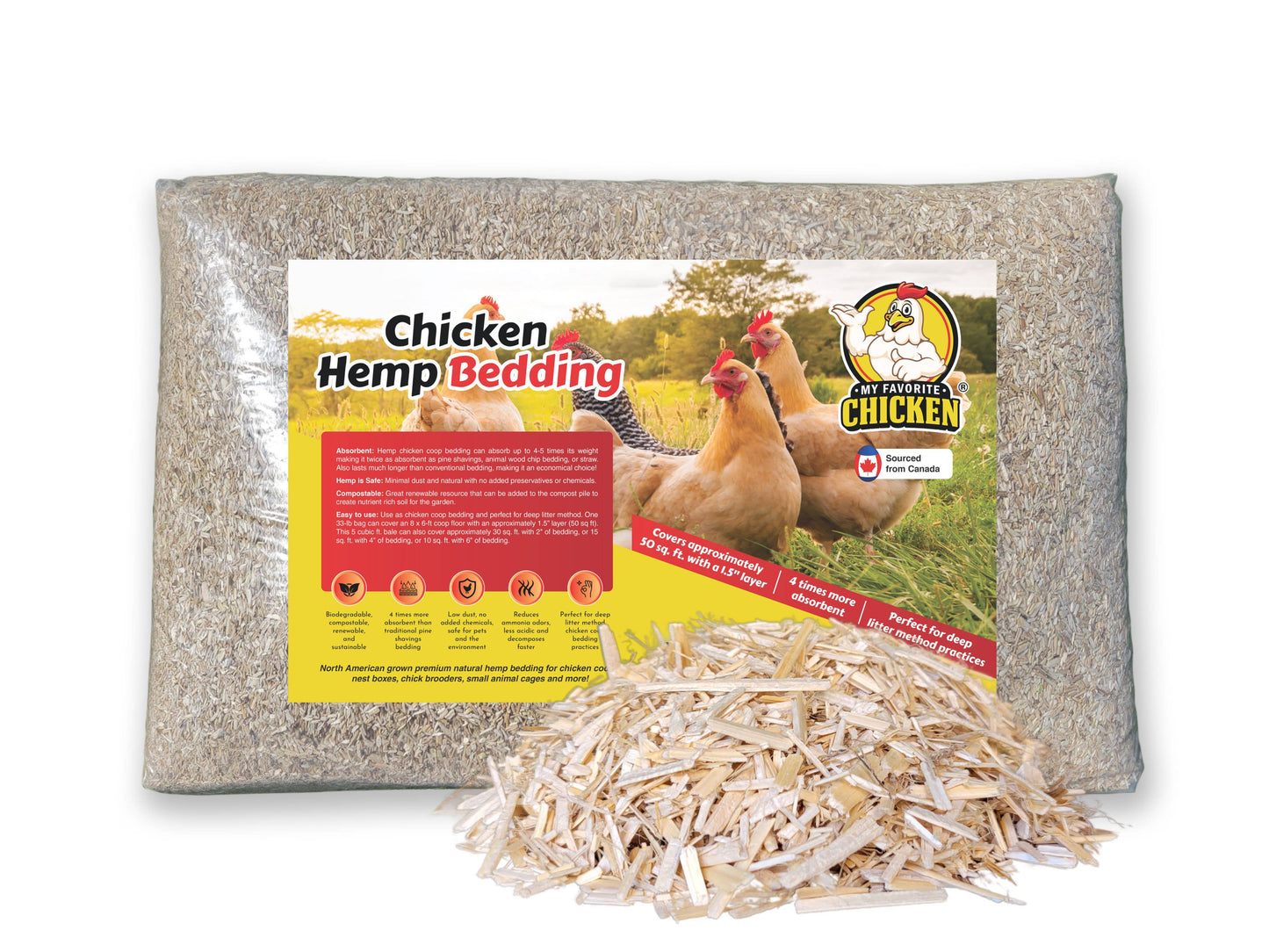 Premium Hemp Chicken Coop Bedding 5 cu ft Bale