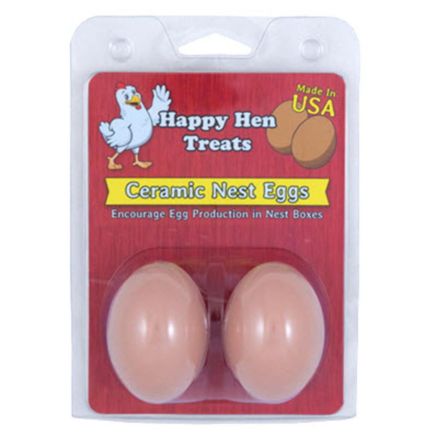 Happy Hen Ceramic Eggs -2pk
