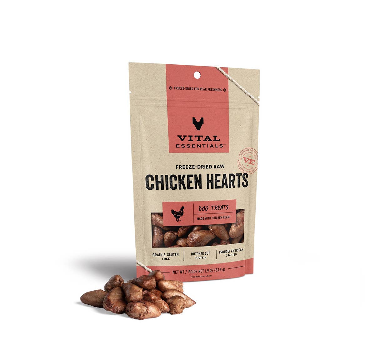 Vital Essentials Chicken Hearts FD Dog Treats 1.9 oz