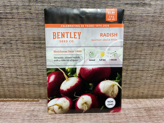 Bentley seed co. Radish sparkler-red &white