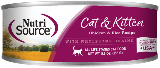 NutriSource - Cat & Kitten Can of Chicken & Rice Recipe [5.5 oz.]