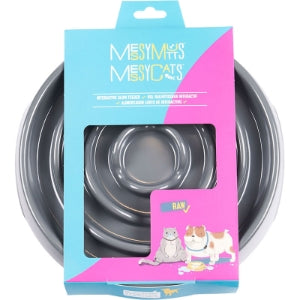 MESSY MUTTS DOG & CAT SLOW FEEDER GRAY 1.75 CUP