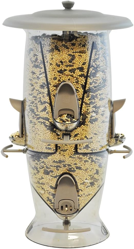 More Birds Abundance Bird Feeder, Combination Mixed Seed and Thistle, 6 Feeding Ports, 3.5 lb Seed Capacity
