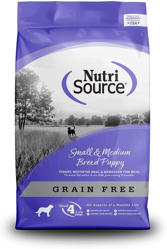 NUTRISOURCE TURKEY GRAIN FREE SMALL / MEDIUM BREED PUPPY DOG FOOD-26lb