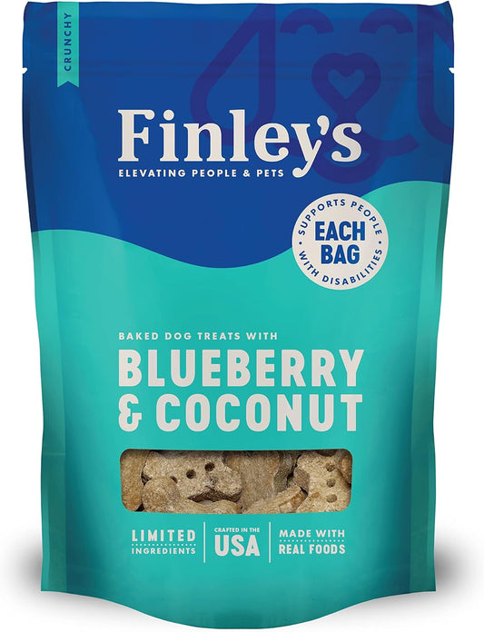 NutriSource Finley's Blueberry & Coconut Crunchy Biscuit Dog Treats-12oz