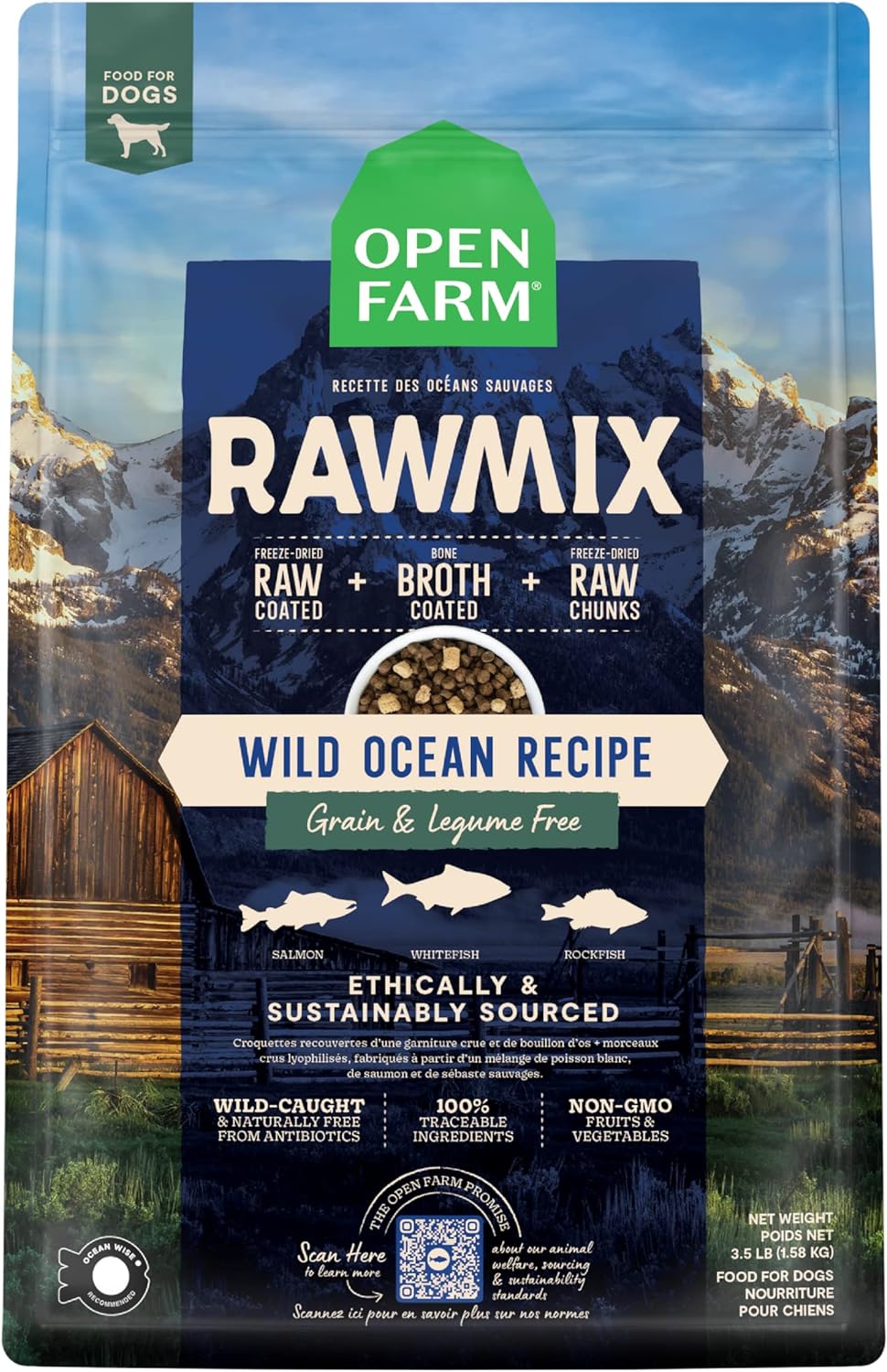 Open Farm RawMix Grain-Free Wild-Ocean Recipe 3.5lb