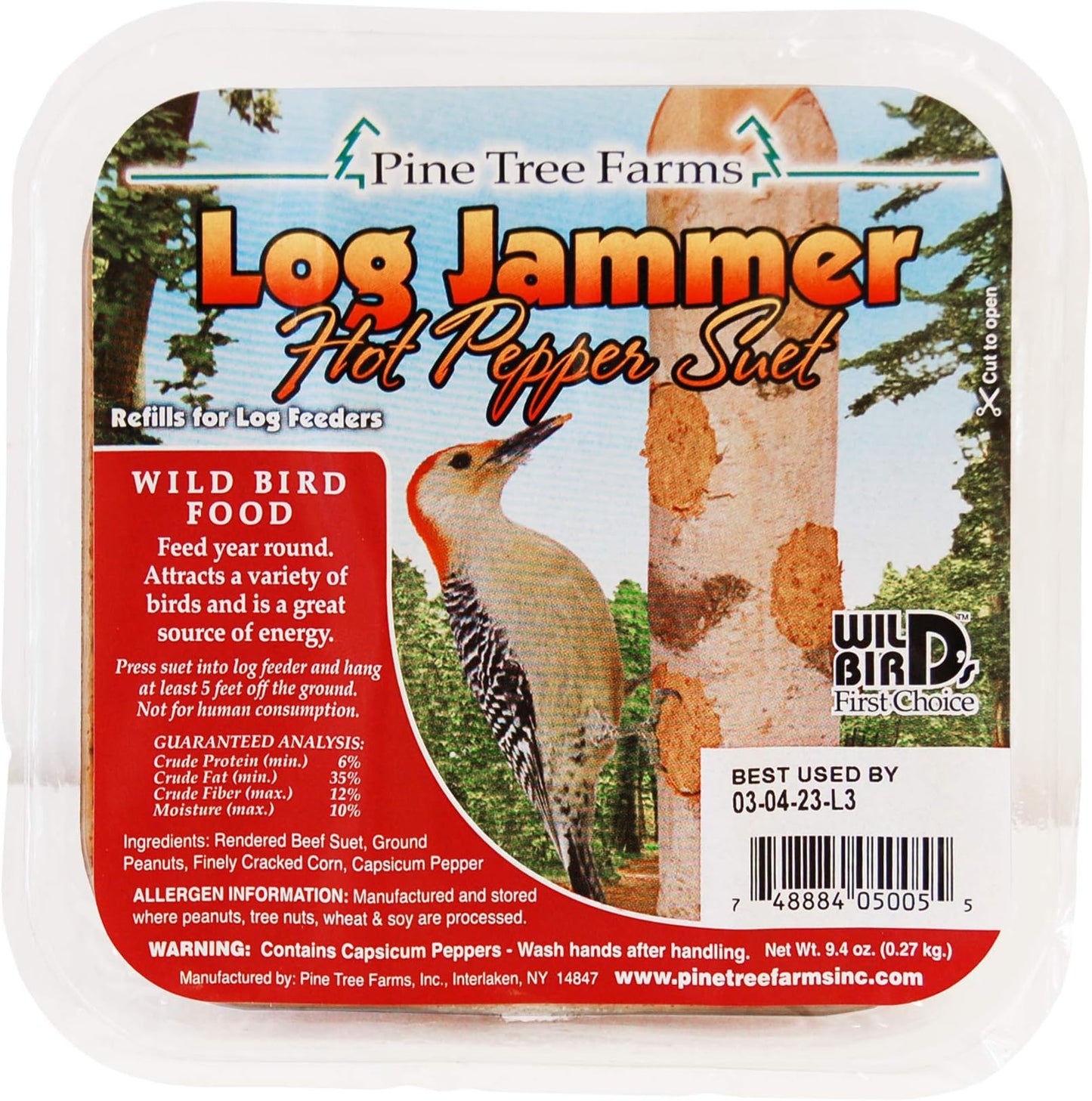 Pine Tree Farms- Log Jammer Hot Pepper Suet [9.4 oz]