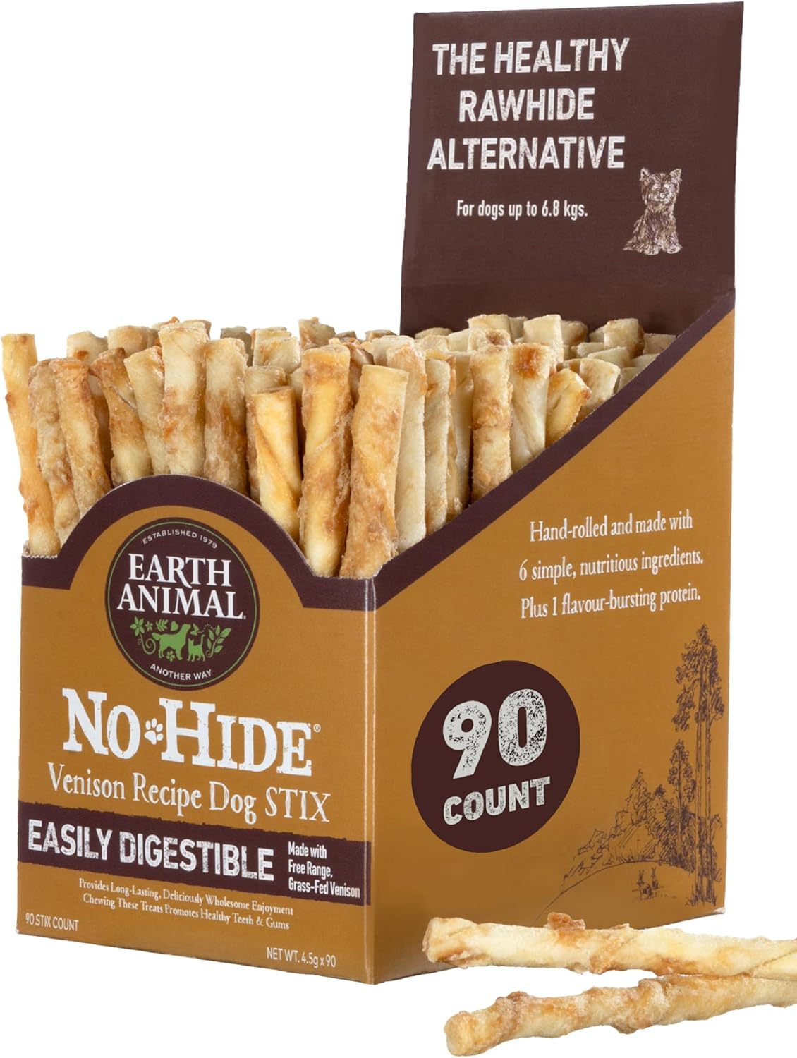 EARTH ANIMAL DOG NO-HIDE VENISON STIX