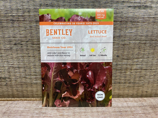 Bentley seed co. Lettuce red salad bowl