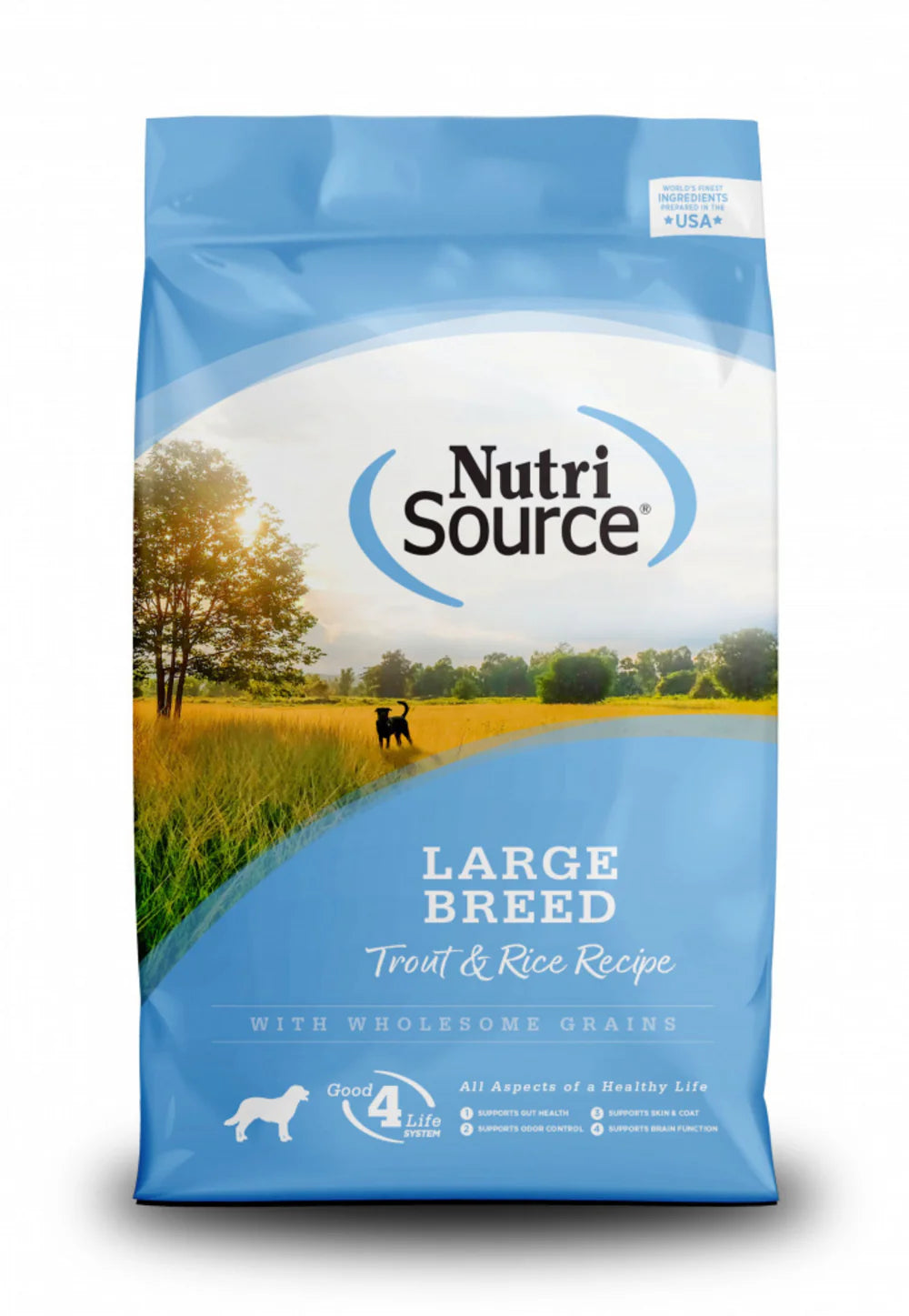 NutriSource LARGE BREED TROUT & RICE DOG FOOD -26lb