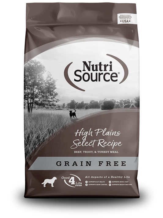 NutriSource GRAIN FREE HIGH PLAINS SELECT DOG FOOD -4lb
