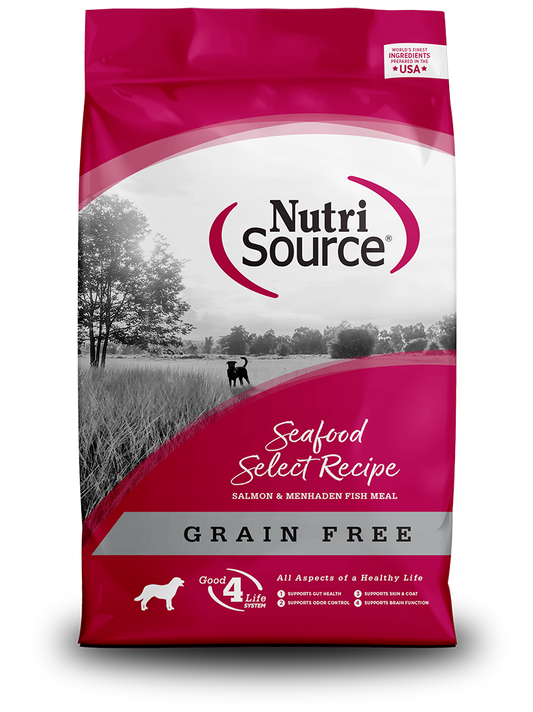 NUTRISOURCE GRAIN FREE SEAFOOD SELECT DOG FOOD -26lb