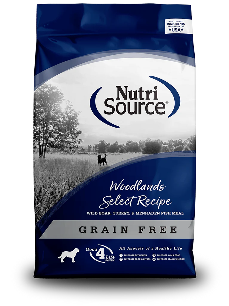 NUTRISOURCE GRAIN FREE WOODLANDS SELECT SMALL BITES DOG FOOD -12lb