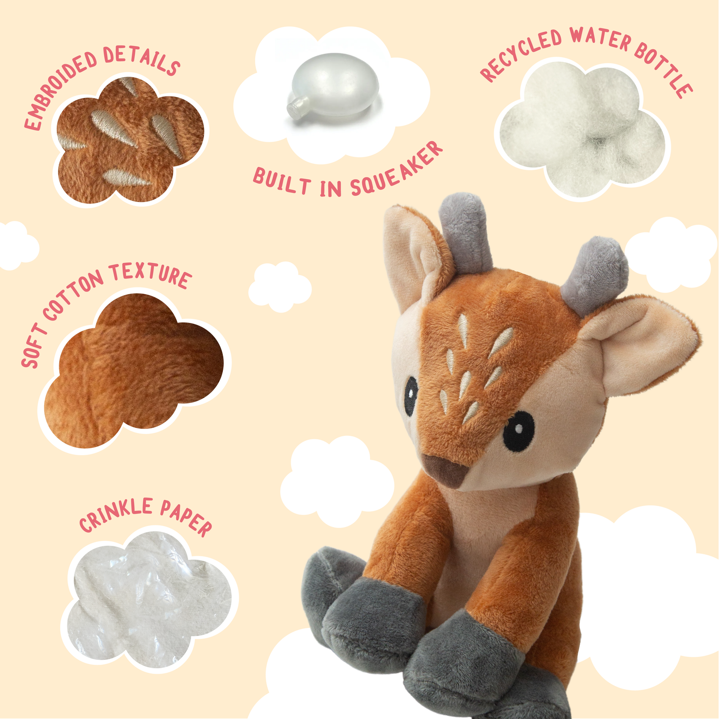 Dixie the Deer Dog Toy