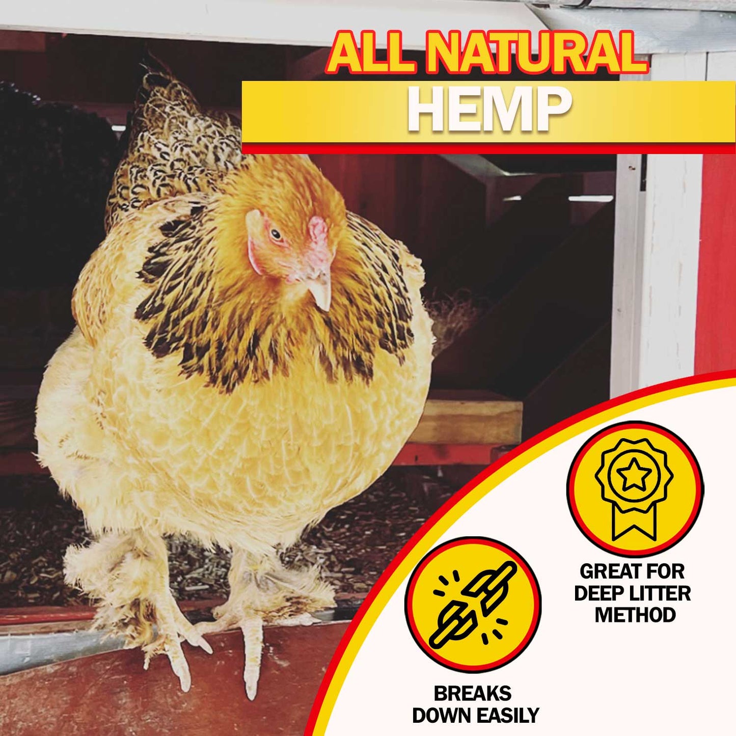 Premium Hemp Chicken Coop Bedding 5 cu ft Bale