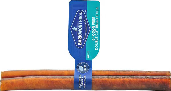 Barkworthies 6" Odor Free Double Cut Bully Stick