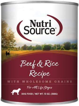NutriSource - Beef & Rice Recipe Wet Dog Food Can [12.3 oz]